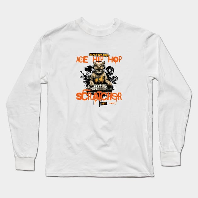 Ace Hip Hop Scratcher Long Sleeve T-Shirt by BestWildArt